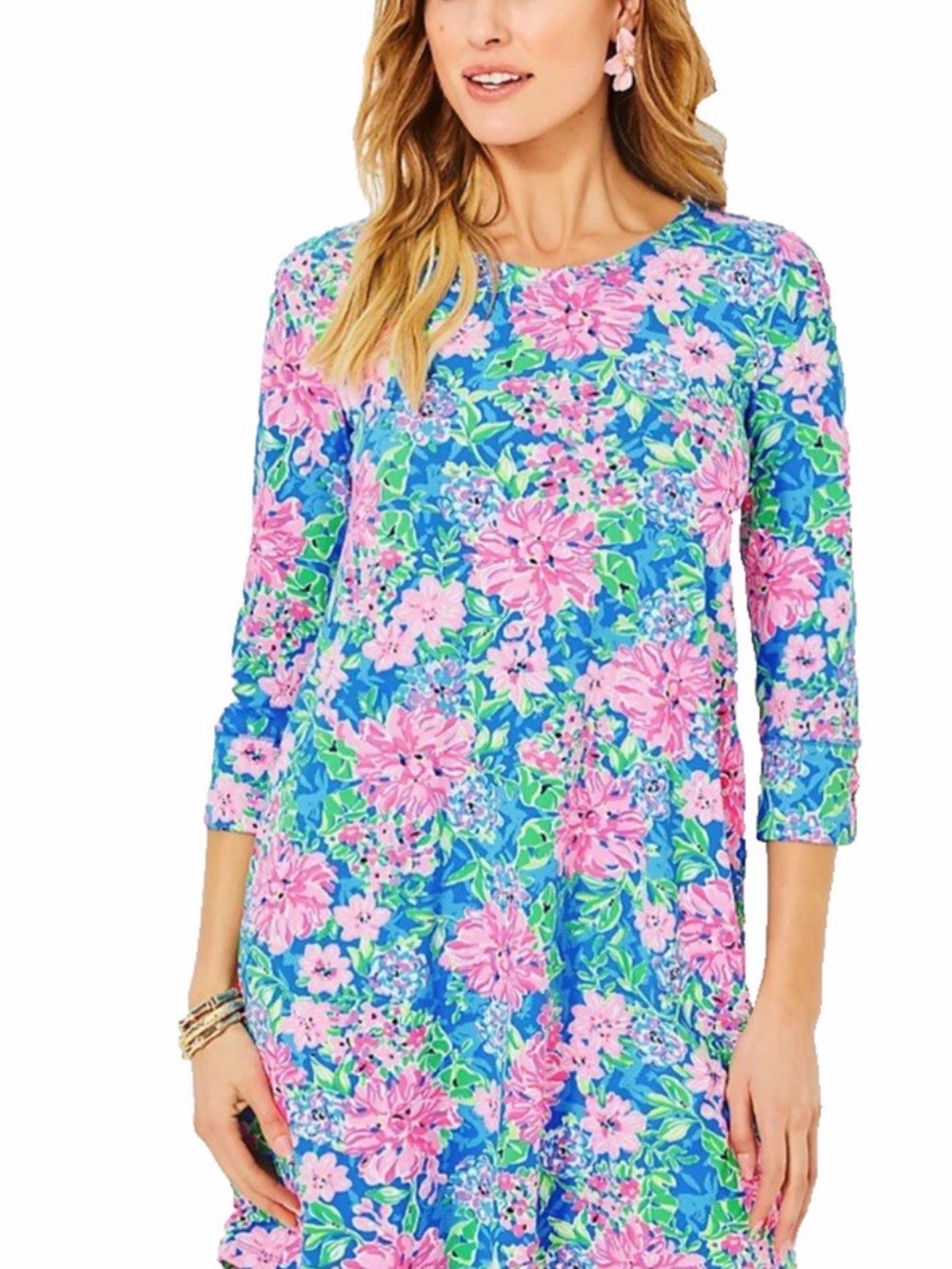 Lilly Pulitzer Blue & Pink Floral Mini Dress small
